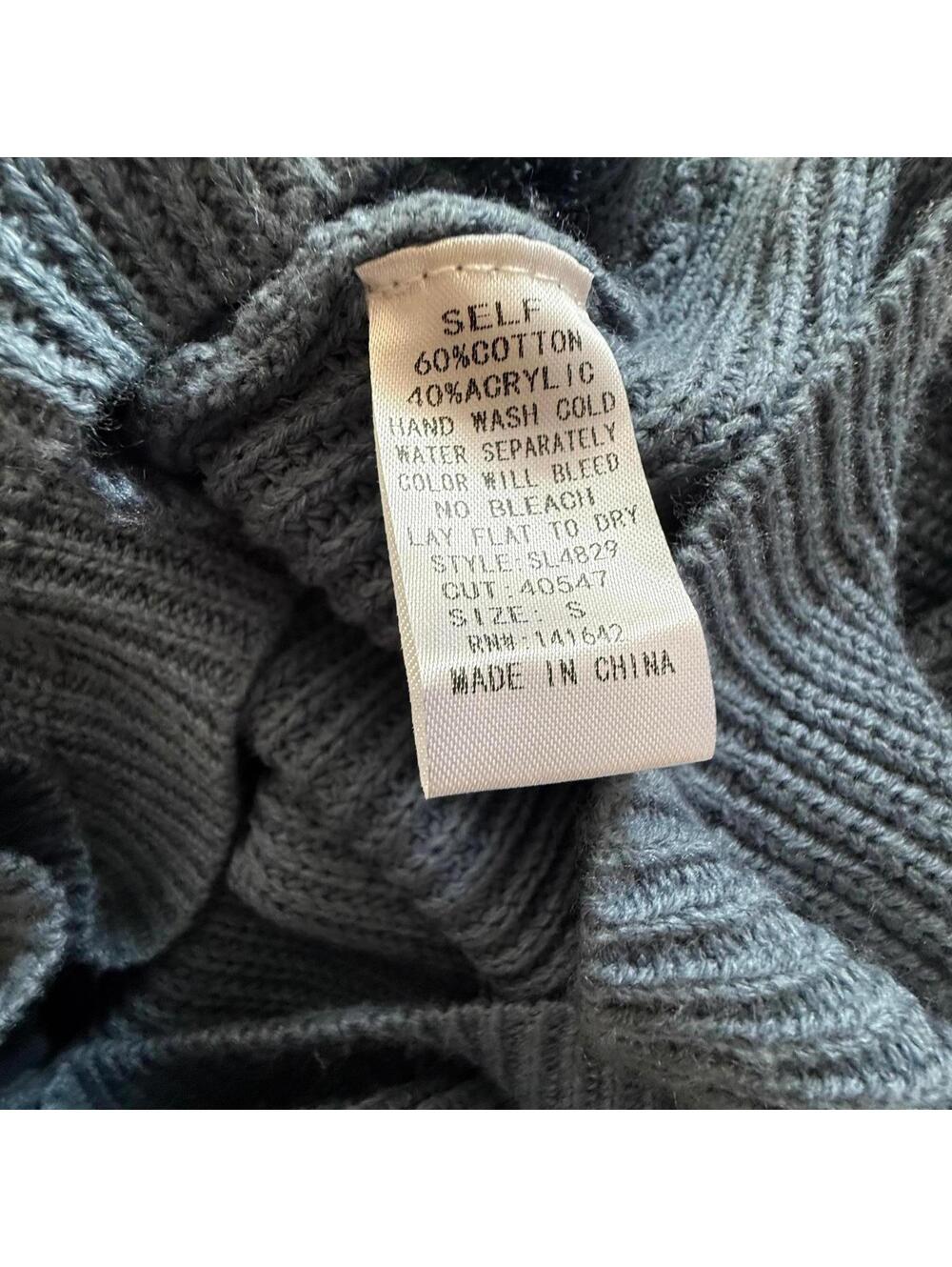 She + Sky Women's Small Lace-Up Detail Knit Sweater Pullover - Picture 5 of 12